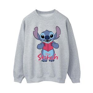 Lilo & Stitch Womens/Ladies Reading Standing Sweatshirt / Sport Grey